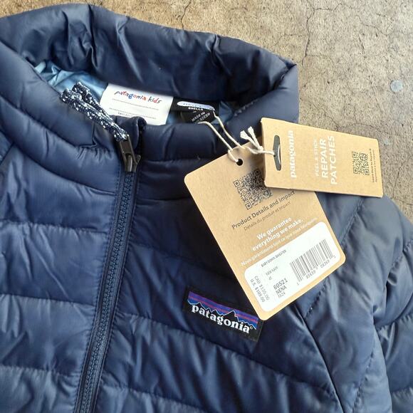 Patagonia Kids Goose Down Jacket 4T Navy New w/Tags - Picture 2 of 5